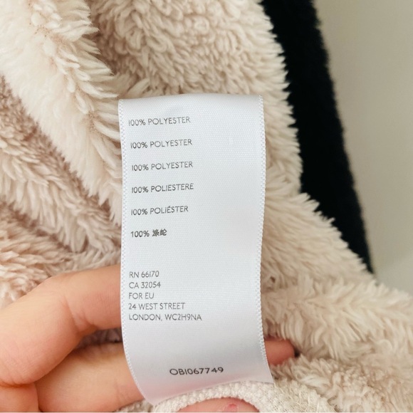 Urban Outfitters Fuzzy Crop Hoodie Black/Cream Sz Small - Picture 6 of 8